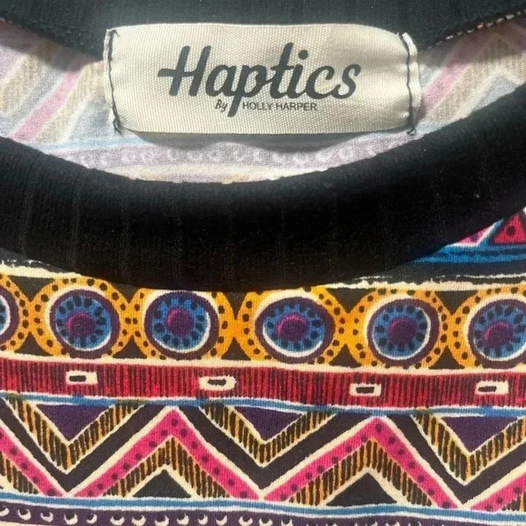 NEW Haptics BLACK RIB RAGLAN AZTEC BABYDOLL LONG SLEEVE TOP SIZE S, M, L - Picture 5 of 8